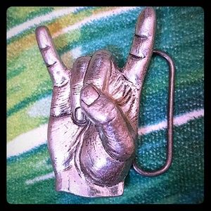 Metal Rock n Roll hand belt buckle